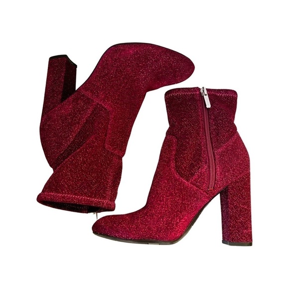 SAM EDELMAN Circus Hot Pink Glitter Booties Sz 6.5 - Picture 1 of 6